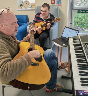 playing music